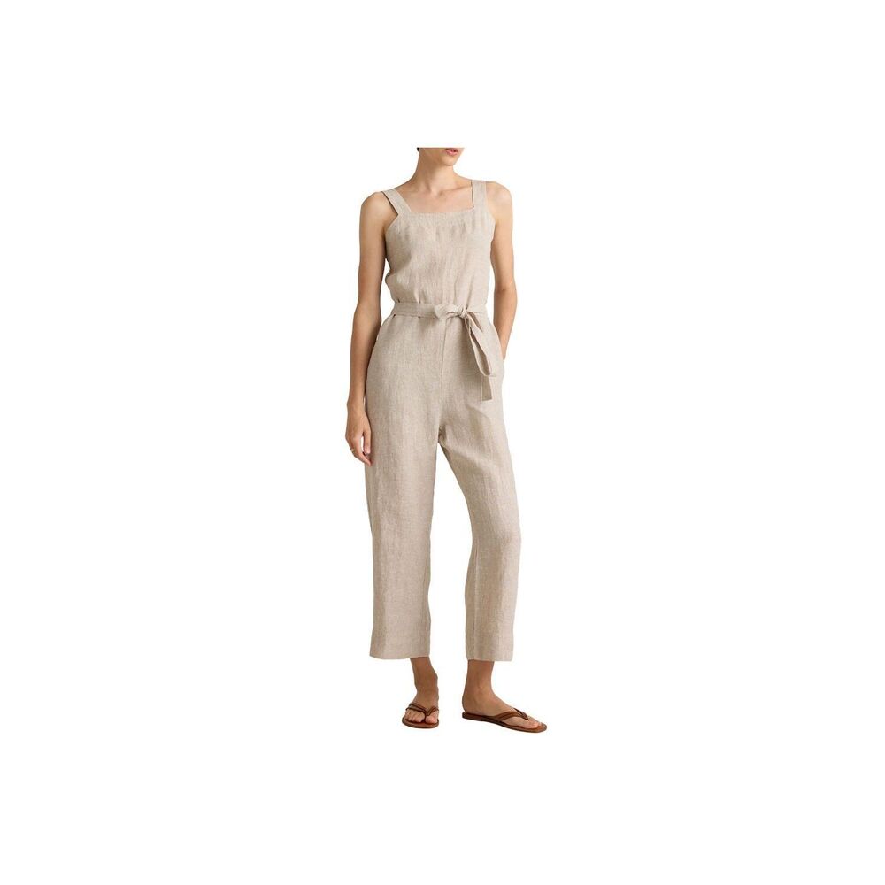 NWT! Quince 100% European Linen Square Neck Wide Leg Jumpsuit in Flax Size XL